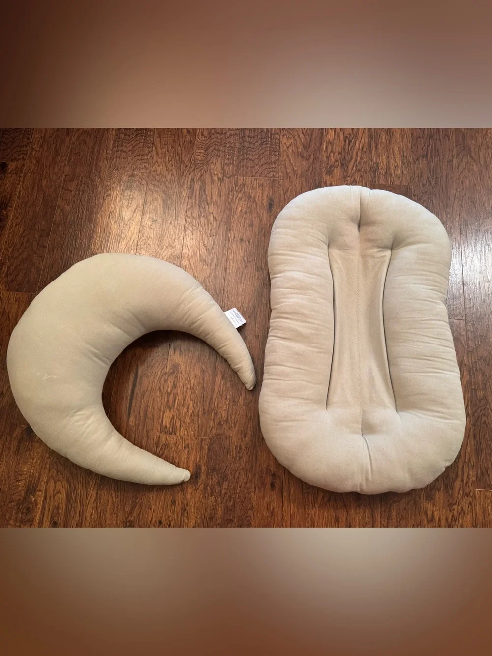 Snuggle me organic Infant Lounger and Crescent Nursing Pillow